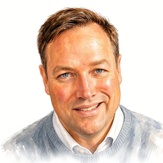 Watercolor portrait of Jason Gruner
